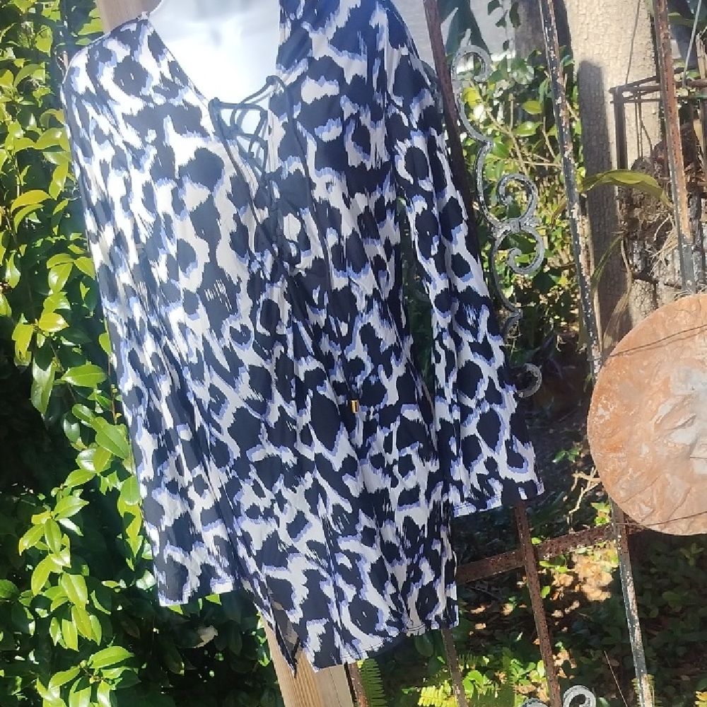 La blanca Leopard Prints Swimsuit Cover Up Small, New